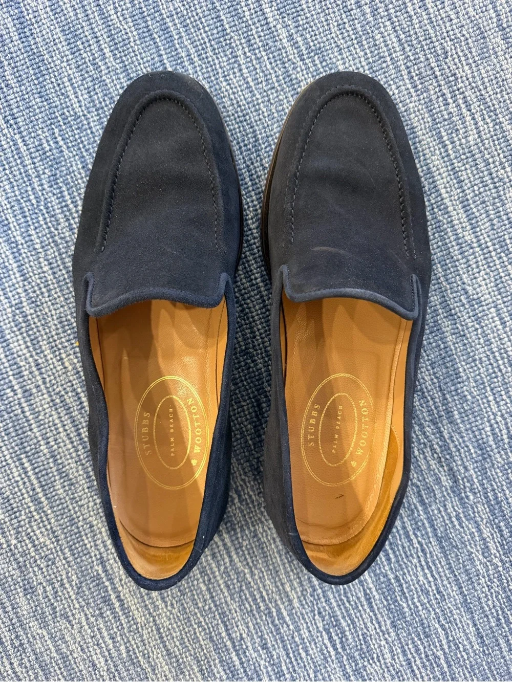 Stubbs & Wooten Venetian Navy Suede Loafers